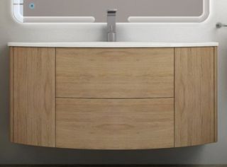 База под раковину Cezares с двумя выдвижными ящиками и с двумя распашными дверками 55073 Rovere Tabacco, 91x51x55